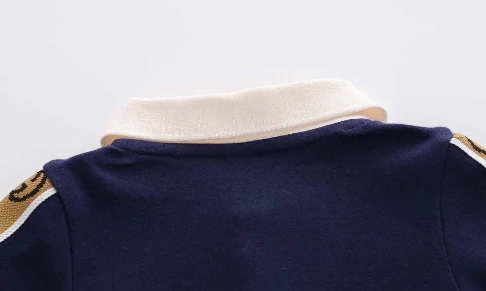 New spring autumn fashion brand style newborn baby clothes dark blue knitted cotton long-sleeved boy and girl romper 0-24 months