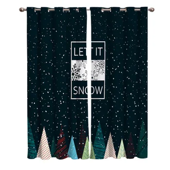 

Let It Snow Biackout Window Curtains Living Room Curtain Kitchen Blackout Curtains