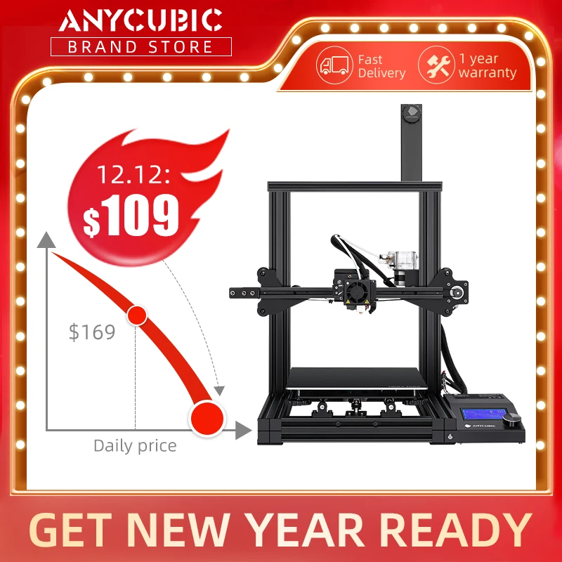 ANYCUBIC распродажа цена 3D принтер Mega Zero полностью металлическая рама Impresora Высокая
