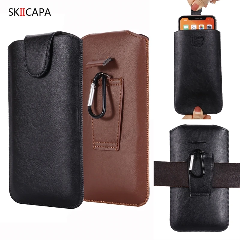 Leather Belt Clip Waist Bag For Xiaomi Poco X3 NFC M4 Pro F3 GT 10T Redmi 10 Note 9 Max 10S Case Holster Phone Pouch | Мобильные