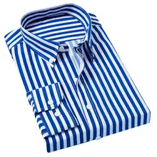 Мужская Повседневная рубашка, тонкая мужская повседневная полосатая рубашка с длинным рукавом, официальная одежда, рубашки для мужчин, мужская одежда