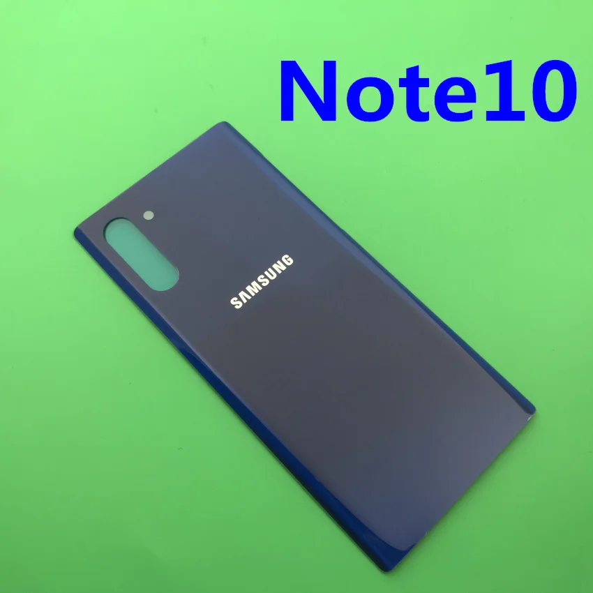 Чехол для задней батареи samsung для samsung Galaxy Note 10 N970 Note 10 plus N975 NOTE10 задний стеклянный чехол - Цвет: Note10 blue
