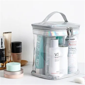 

PVC Makeup Bag Travel Transparent Cosmetic Bag Make Up Pouch Wash Bags Organizer Zipper Waterproof Jelly Bags Bathroom Supplies