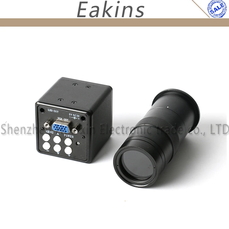 2.0MP HD цифровой C-mount микроскоп камера Лупа выход VGA+ 100X зум C-MOUNT объектив+ 56 светодиодный кольцевой светильник