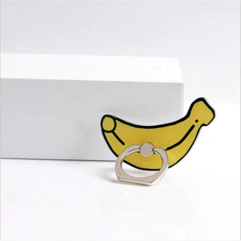 Мобильный телефон кронштейн мультфильм кольцо с фруктами Пряжка Кронштейн 360 градусов вращающийся ленивый кронштейн для столешницы палец держатель телефона кольцо держатель - Цвет: Banana