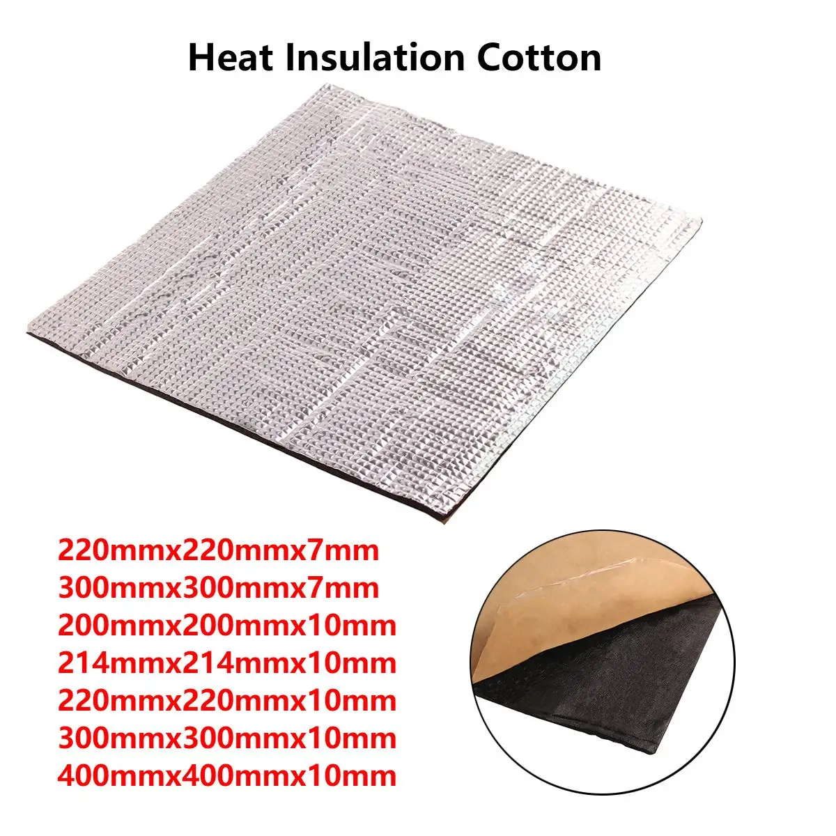 

3D Printer Parts Heat Insulation Cotton 220/300/400MM Heatbed Sticker Foil Self-adhesive Insulation Cotton For Heated Bed Plate