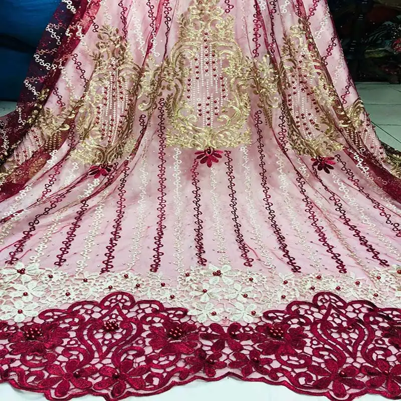 Африканская кружевная ткань вышитые нигерийские кружева ткань для невесты высокое качество Французский Тюль кружевная ткань для женщин YJ01