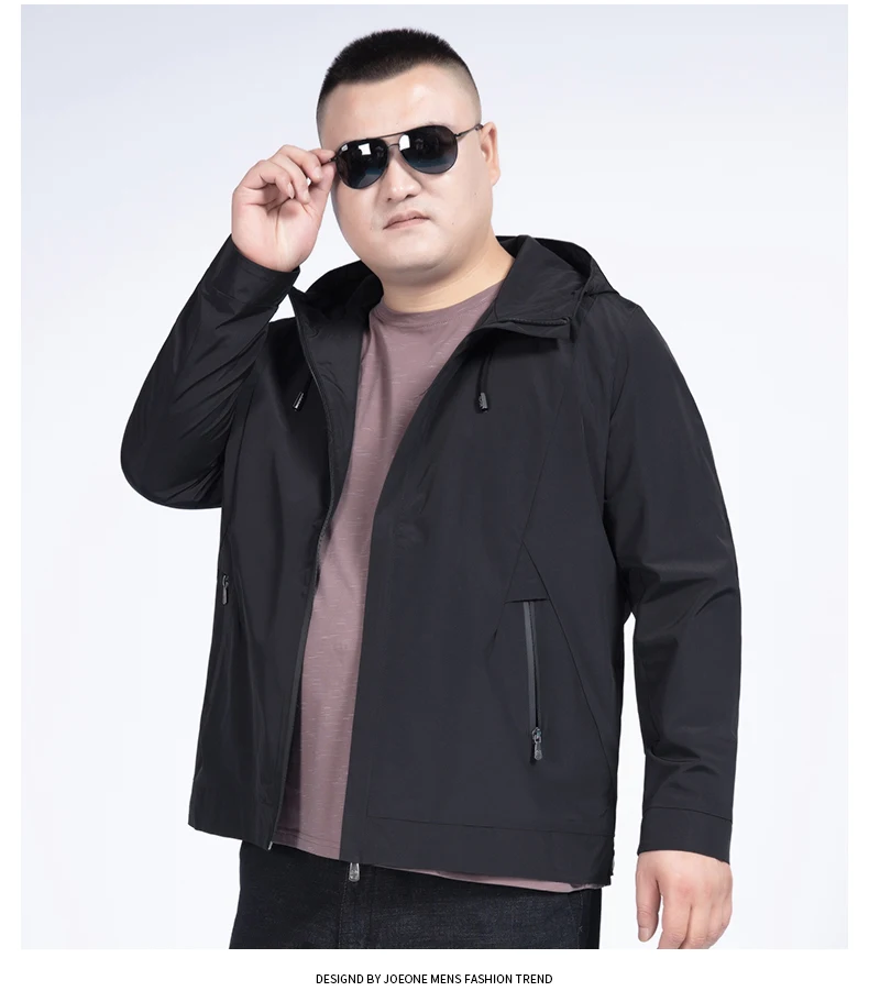 Большие размеры 10XL 8XL 6XL 5XL брендовая мужская куртка черная Повседневная однотонная Свободная куртка-бомбер с капюшоном Трендовое пальто в стиле хип-хоп Уличная одежда