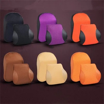 

Auto Car Headrest Neck Pillow Lumbar Back Support Head Restraint Cushion For Driver Memory Foam Car Pillows For Lower Back