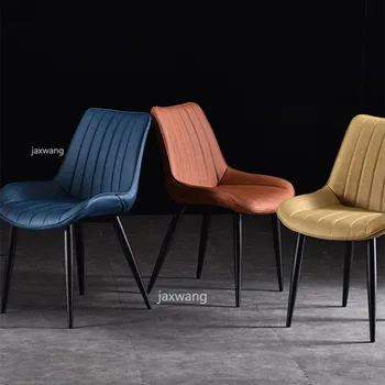 

Nordic Chairs Simple Household PU Leather Dining Chair Ins Living Room Chair Light Luxury Office Chair Coffee Meeting Chairs