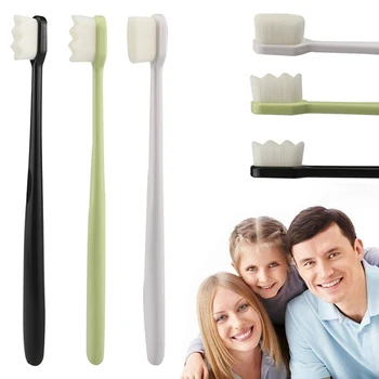 

3 Color Adult Toothbrush Ultra-Fine Soft Toothbrush Clean Teeth Dirt Fresh Breath Oral Hygiene Tool Portable Travel TSLM1