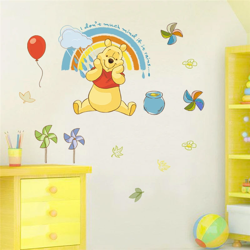 Disney cartoon winnie pooh wall decals Kids bedroom nursery home decor 40*60cm animals wall stickers pvc mural art DIY wallpaper