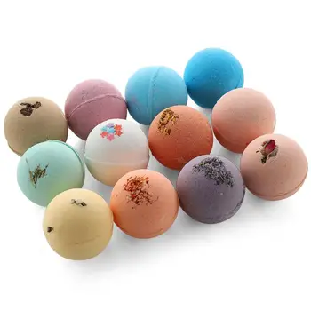 

12 Pcs Round Ball Explosion Salt Bath Salt Bubble Bath Ball Moisturize Whiten Petal Handmade Essential Oil Skin Care TSLM2