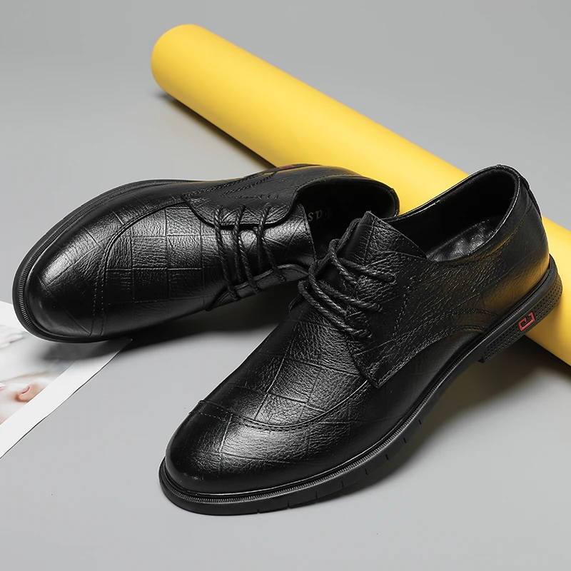 

High Quality Classic cow Leather Shoes Breathable Office Shoes Business casual shoes Comfortable rubber sole 2020 New