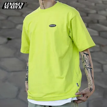 

Lindsey Seader 5 Colors Solid T Shirts 2020 Men Summer Hip Hop Casual Short Sleeve Tops Tees Fashion Swag Tshirts Streetwear