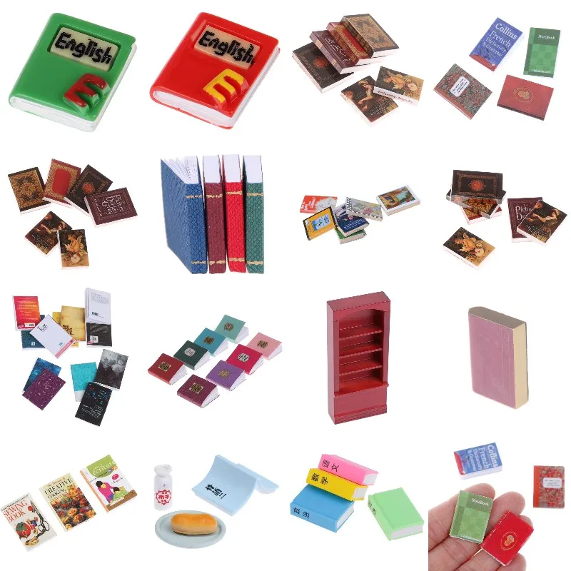 

Multi Style 1/12 Dollhouse Miniature Mini Books Model Bookcase Bookshelf Furniture Accessories