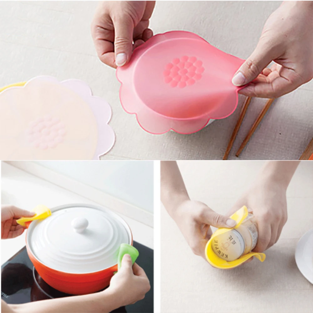 GH Fresh Keeping Kitchen Tools Silicone Food Saran Wrap Reusable Seal Cover Stretch Fresh Keeping Kitchen Storage