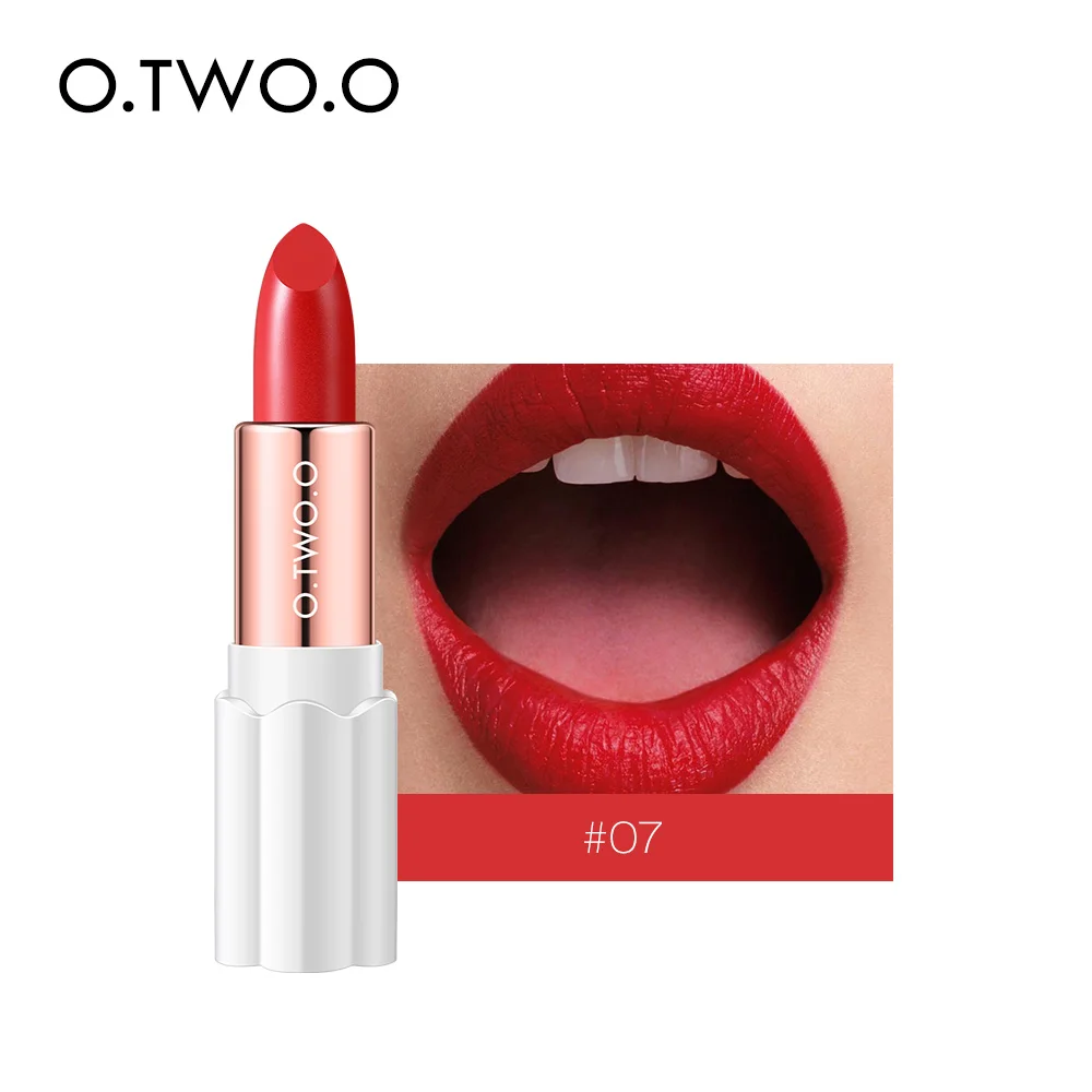 12 Colors Nourishing Smooth Velvet Lipstick Waterproof Matte Lip Stick Sexy Red Lip Makeup Beauty Fashion Lip Balm Cosmetic - Color: 07