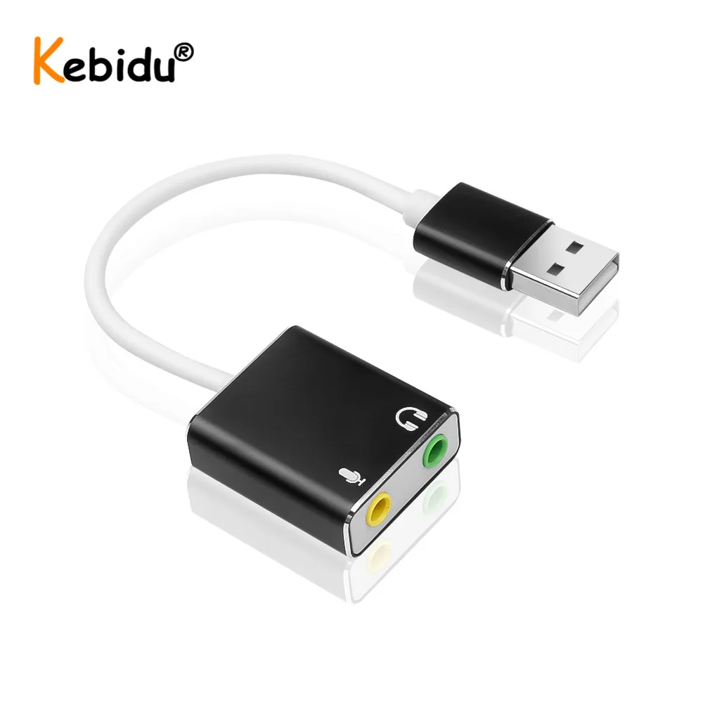 Tarjeta de sonido Usb externa USB a Jack 3,5mm adaptador Audio para auriculares micrófono tarjeta de sonido para Mac Windows Compter Android Linux