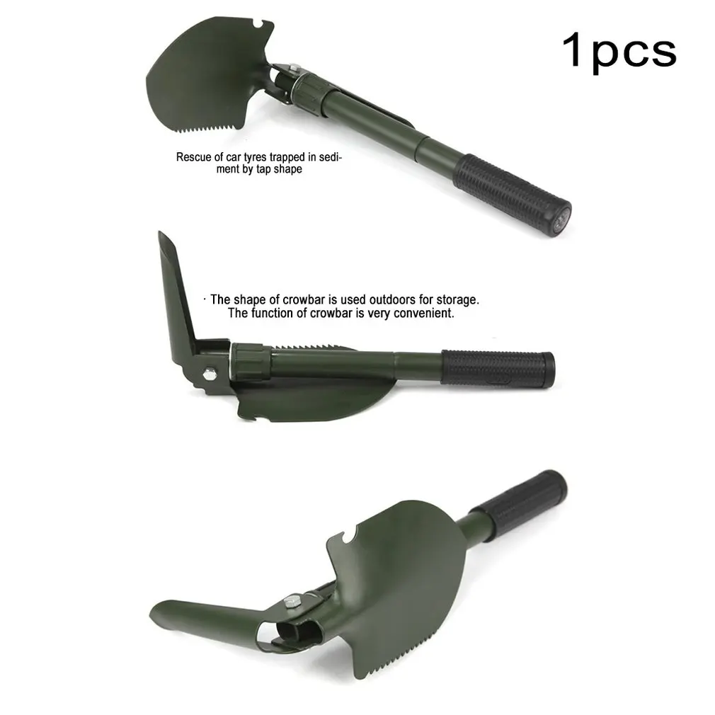 Portable Multi-functional Military Tactical Folding Shovel+Compass for Outdoor Hiking Emergency Survive Tool Drop Shipping Sale