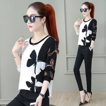 

Long Sleeve Base T-shirt Female 2020 nian New Style Autumn Clothing Versitile Fashion Knitted Jacket Women's Spring and Autumn W