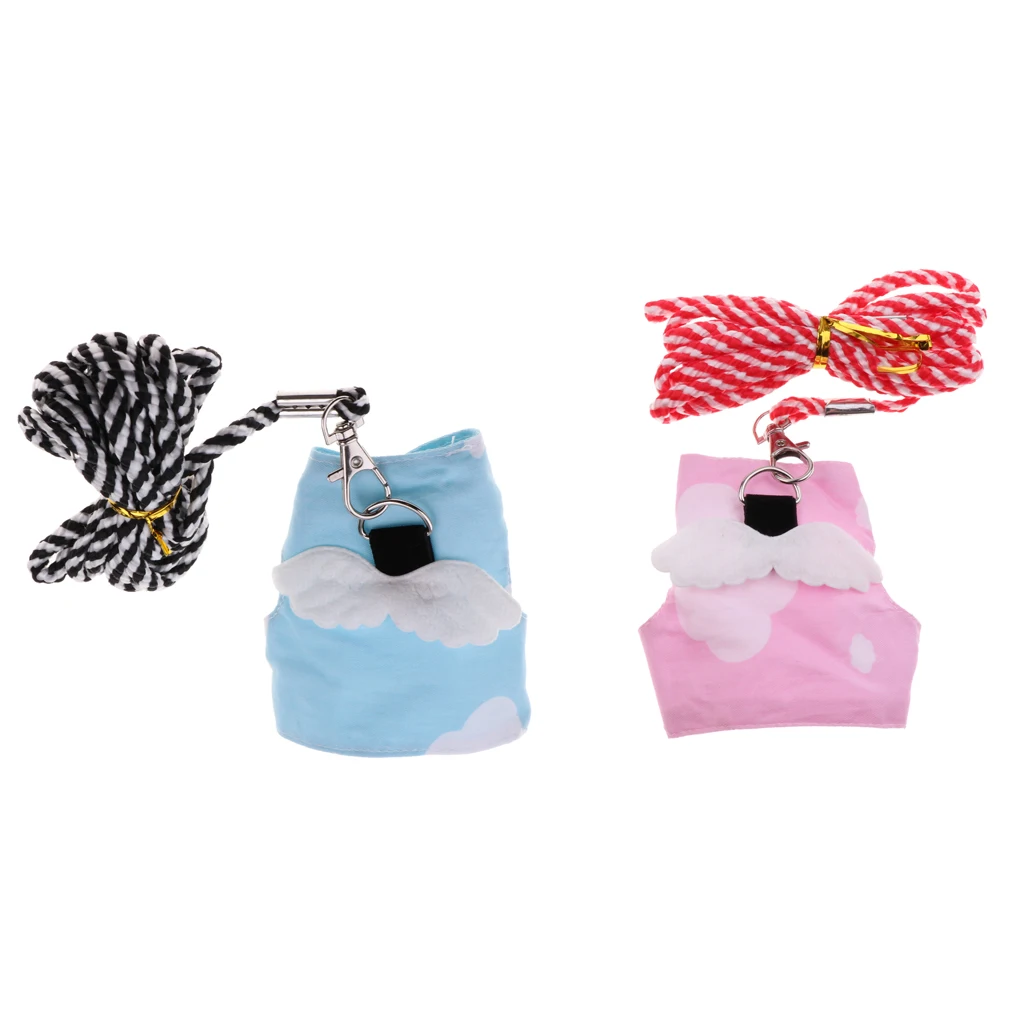 Harness and Leash for Walking Adjustable Soft Mesh Pet Vest with Lead for Kitten Puppy Rabbit, 2 Colors to Choose