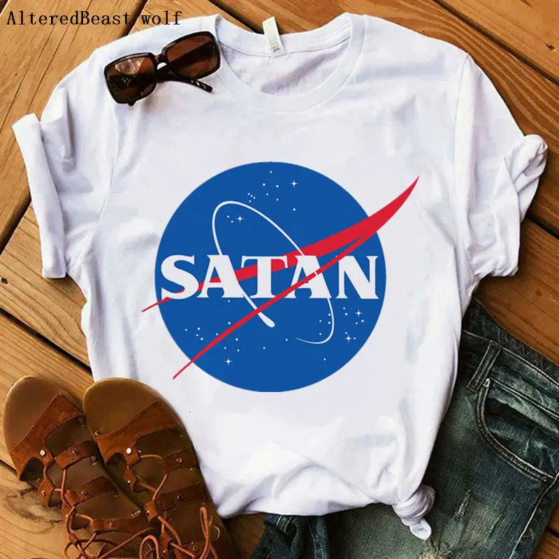 as picture Not Today satan модная футболка для женщин с буквенным принтом и цветами Топы женские летние повседневные с коротким рукавом Женские vogue harajuku футболка - Цвет: as picture
