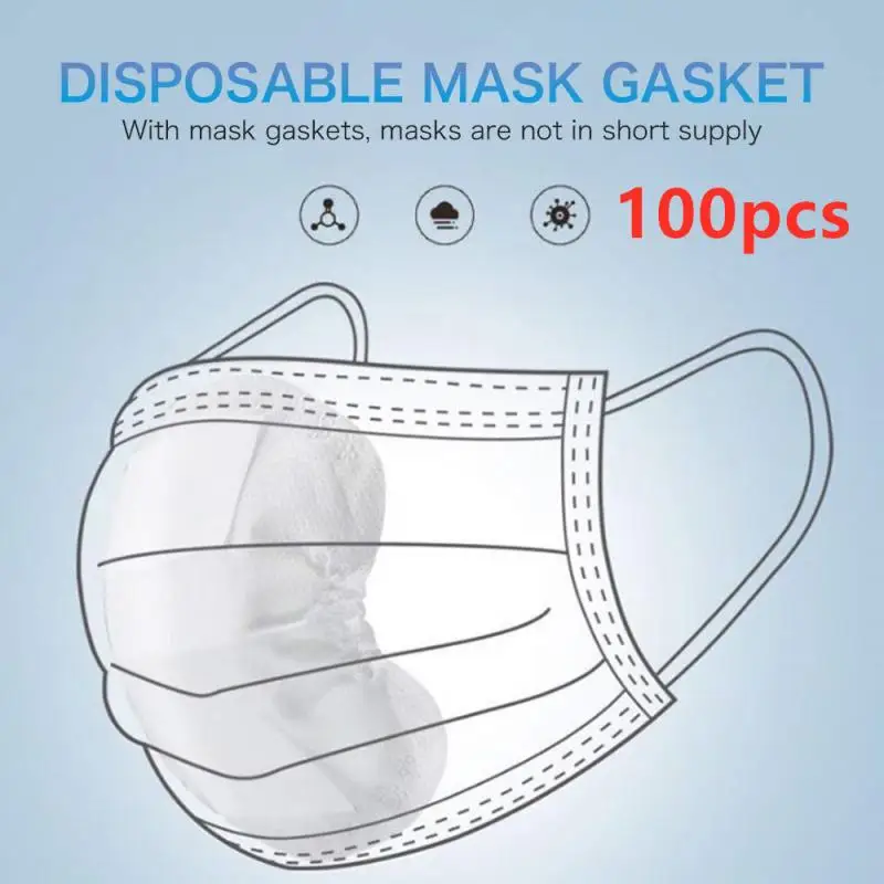 

100 PCS Disposable Mask Gasket Replacement Dustproof Breathable Non-woven Children's Adult Protective Mask Nose Mask Gasket