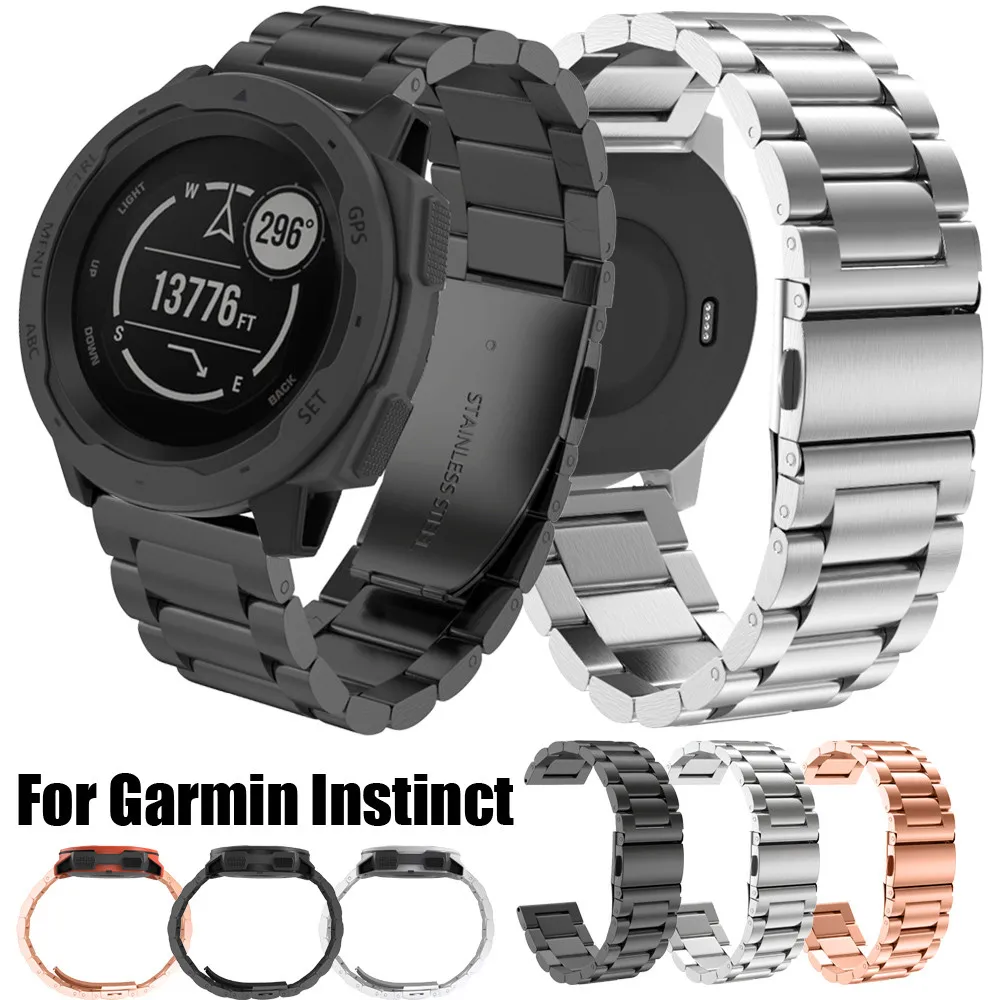 Для Garmin Instinct из нержавеющей стали сменные часы ремешок умные наручные часы браслет долговечные аксессуары#810