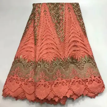 

2019 African Cotton Lace Fabric High Quality Stones Nigerian French Lace for Party Embroidered Swiss Voile Lace in Switzerland