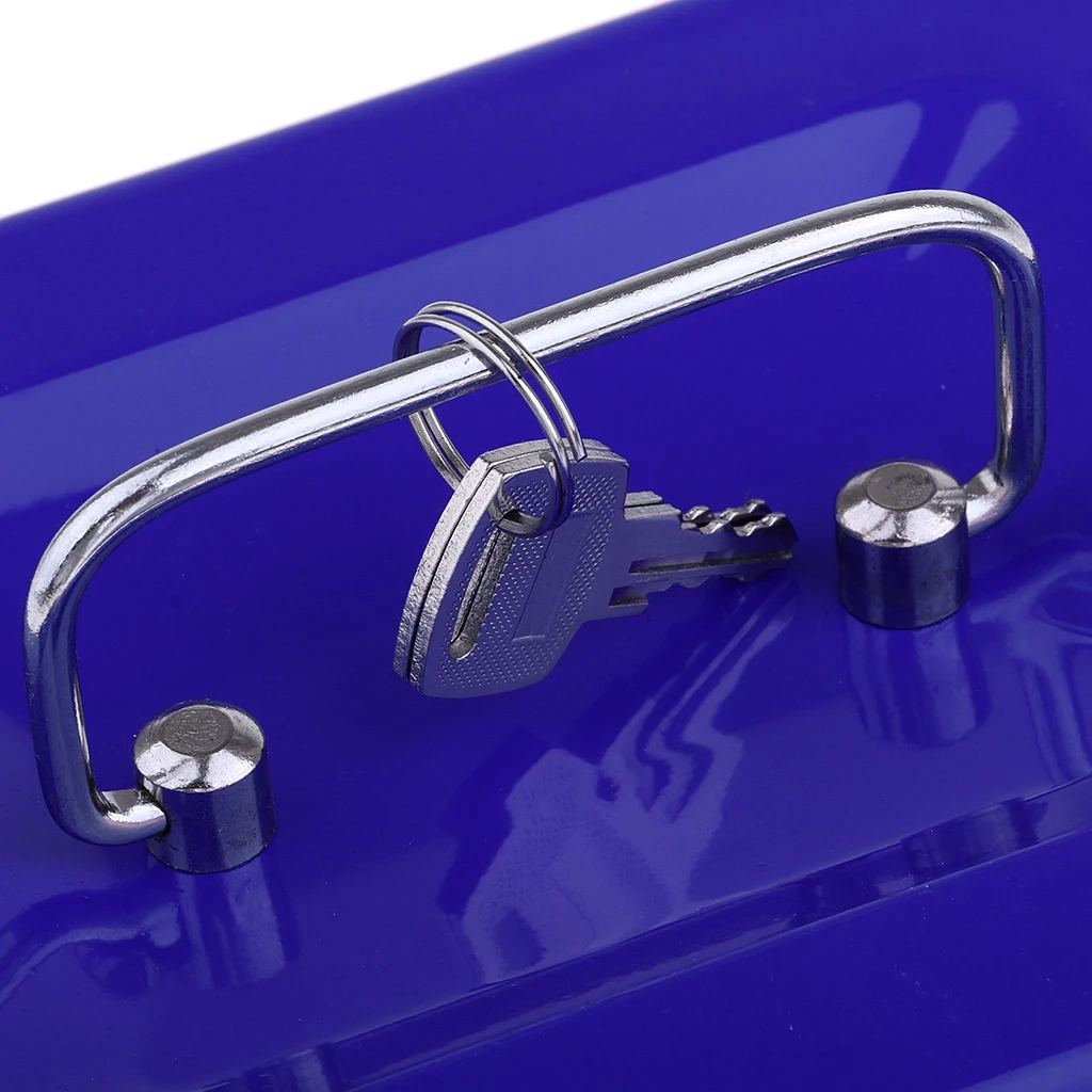 6 Inch Mini Metal Stainless Steel Piggy Bank Safety Deposit Box For Money Coin Cash Tray With Secret Key Cash Drawer Carry Box