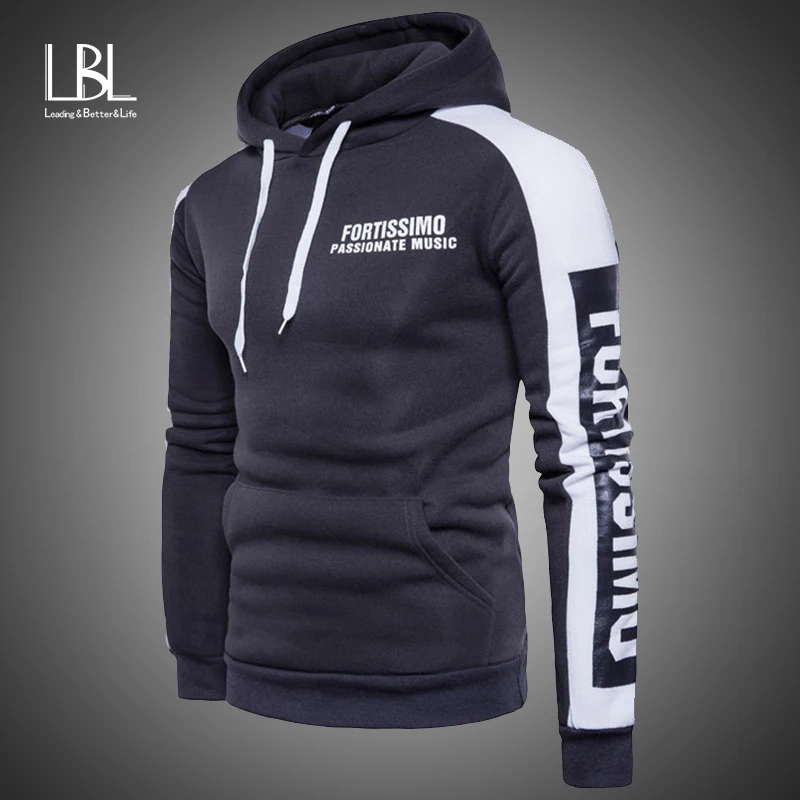 2019 толстые толстовки мужские весенние модные повседневные одноцветные флисовые