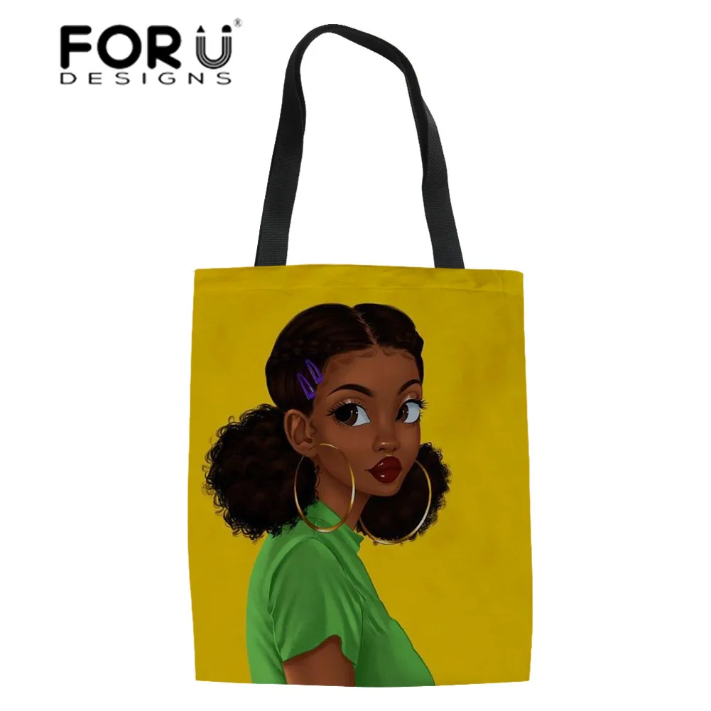 FORUDESIGN/Африканский Американский черный арт женские сумки для покупок женские топ-ручки сумка для девочек большой рюкзак для женщин сумка Eco для переработки