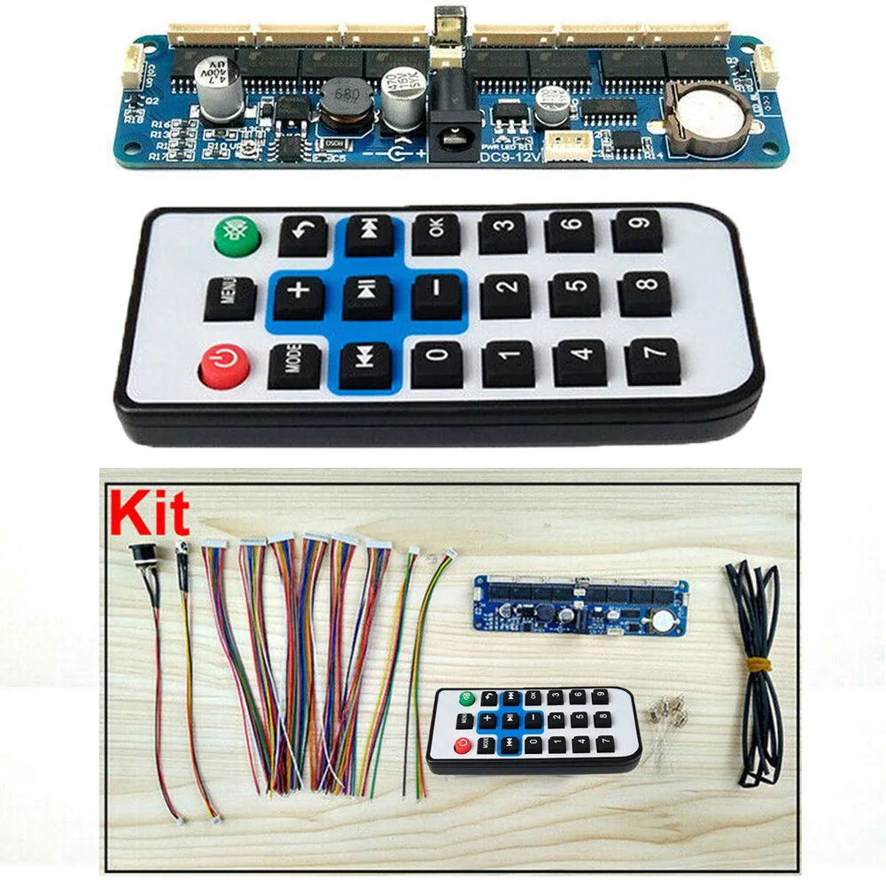 

6-Bit Motherboard Digital Tube Clock External Remote Control+Power Cable+Xenon Lamp Long Heat Shrinkable Tube Kit IN12 IN14 IN18