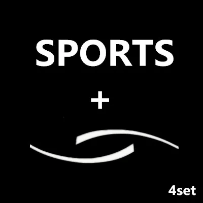 3D Reflective Stickers Amg Logo Letters Tire Sticker DIY Styling Personality Wheels Decal Motorcycle Stickers Car Accessories - Название цвета: SPORTS-Blade 4set
