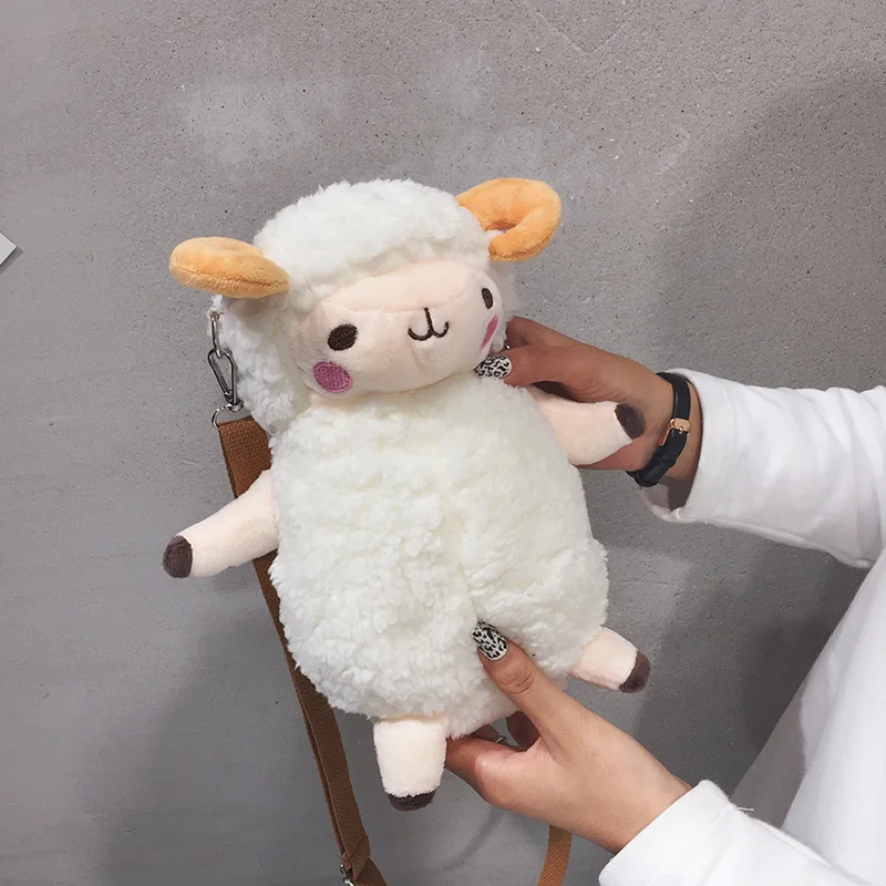 

Cute Lamb Plush Shoulder Bag Bags For Women 2020 Autumn And Winter New Fashion Cartoon Animal Doll Messenger Bag Bolso Mujer Sac