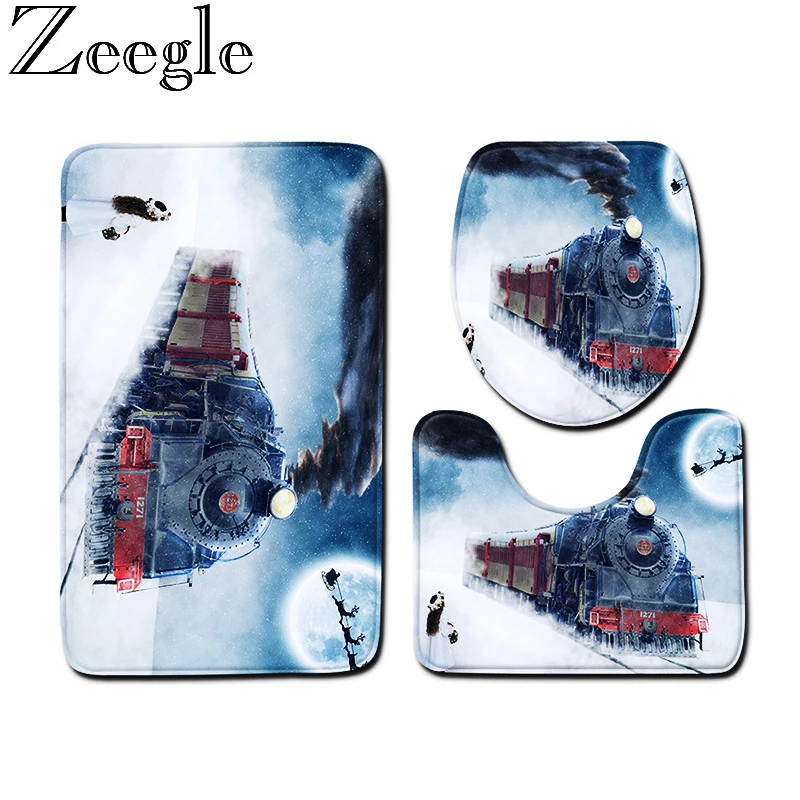 European Style Bath Mat Set Non-slip Bathroom Carpet Microfiber Absorbent Shower Room Floor Mat Toilet Rug Foot Mat for Bathroom