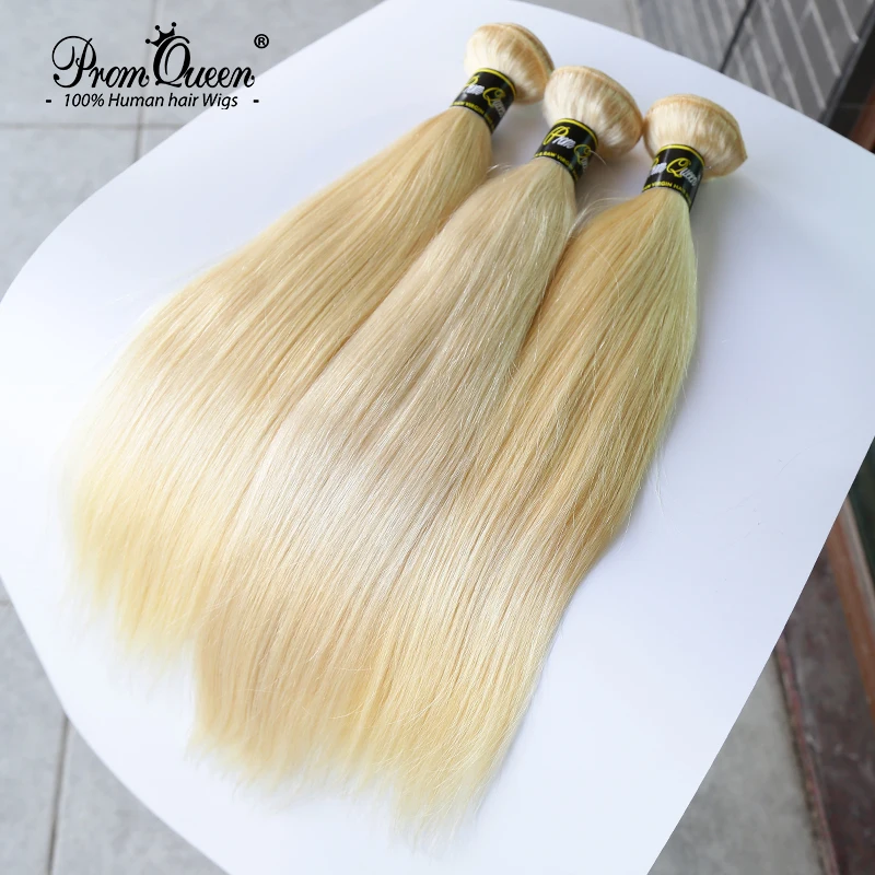 

Promqueen Wholesale 613 Bundle Brazilian Human Hair Weave Bundles 9A Virgin Hair 8-30 Inch Long Hair Straight Blonde Bundles