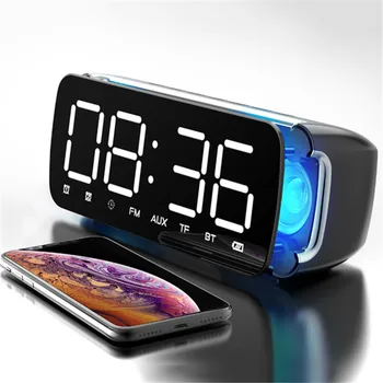 

LEORY T68 Subwoofer Speaker LED Wireless Stereo bluetooth Dual Loudspeaker Audio with Mic Support Alarm Clock FM Radio