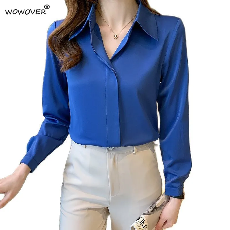 Blusa sencilla de estilo coreano para mujer, camisa de trabajo Formal, a la moda, para oficina, Primavera, 2022 de mujer
