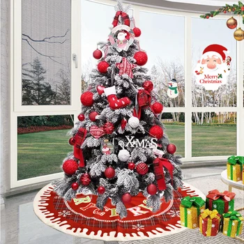 

VKTECH Christmas Tree Skirt Cloth Carpet New Year Xmas Decorations Party Door Mat Suitable For Any Size Christmas Tree 87CM122CM