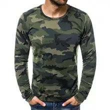  Camouflage T-shirts Men Base Top Autumn Long Sleeve Top Men Round Neck Slim Tees Top Pullover Male T-shirts футболка мужская 
