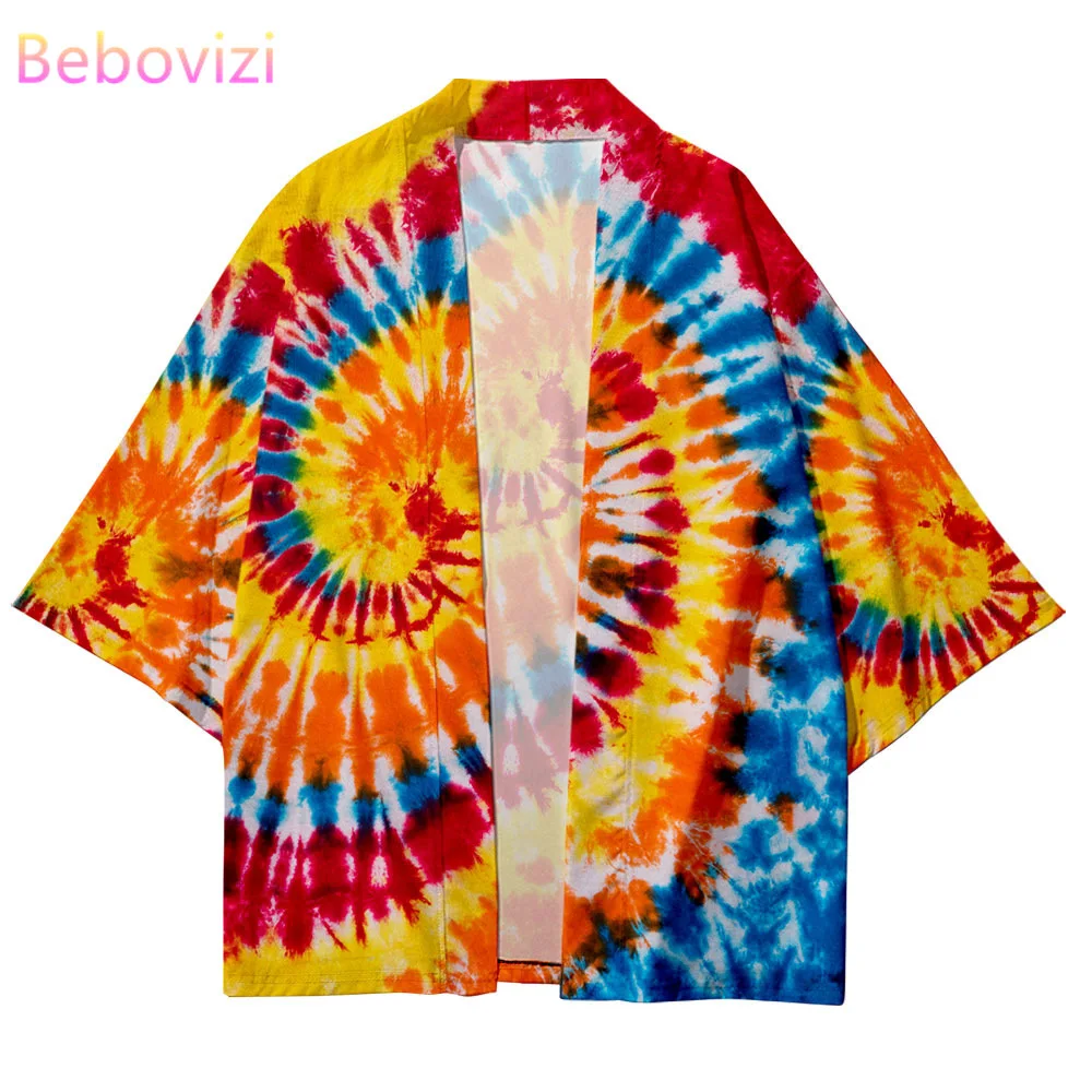 

3D Цвет размера плюс 6XL 5XL 4XL XXL 3XL Свободные японский Кардиган для мужчин и женщин Harajuku кимоно косплей Блузка Топы юката одежда