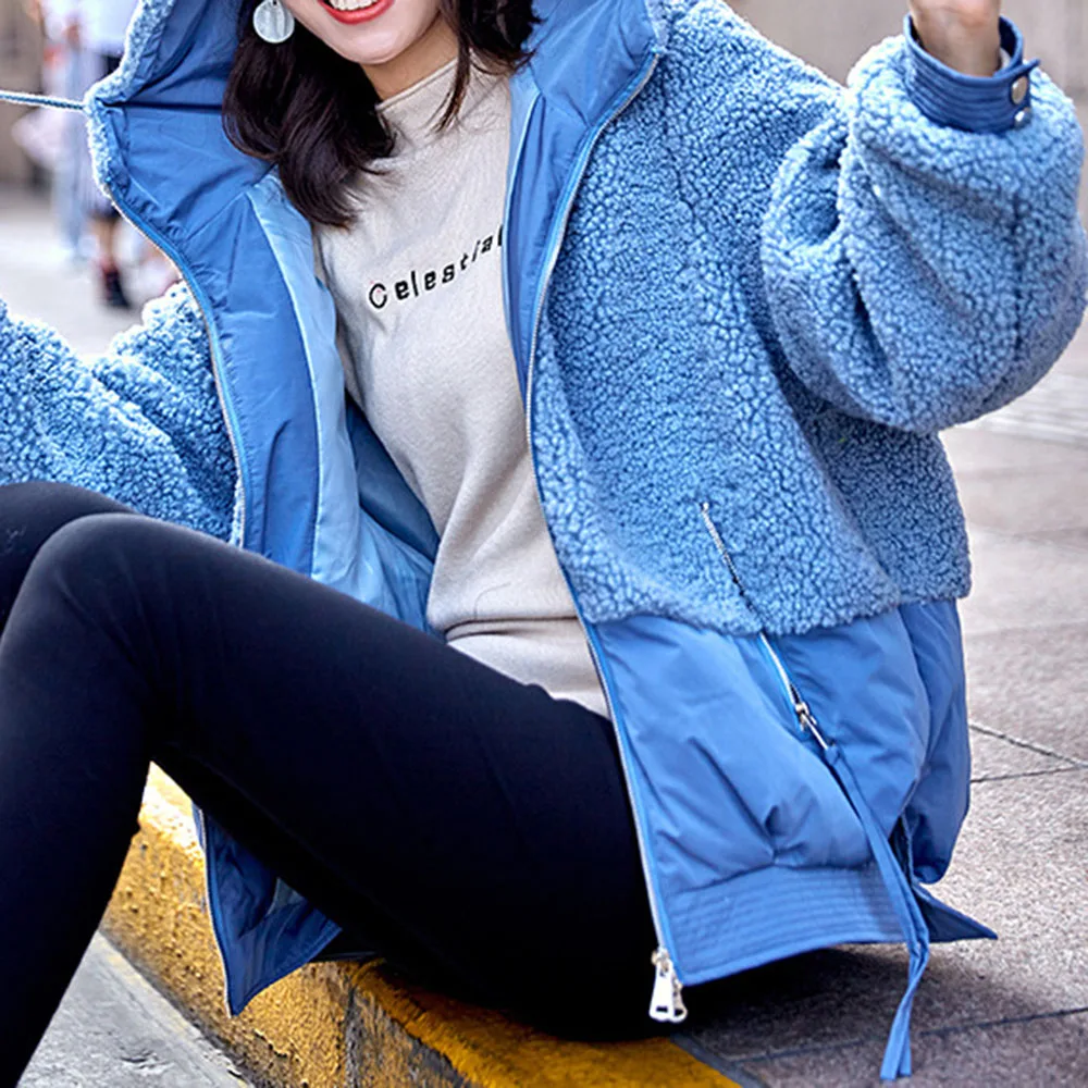 Осенняя Женская куртка с хлопковой подкладкой, Jaqueta Chaquetas Mujer, однотонное Женское пальто на молнии, верхняя одежда в Корейском стиле, теплая плюшевая уютная одежда