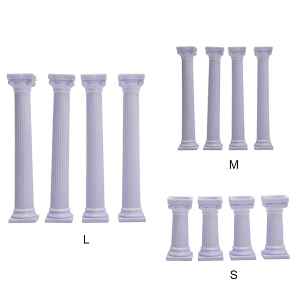 4pcs Lightweight Pillars Wedding Cake Stands Cake Decorating Tools Multi-layered Roman Column Support Stand Decor