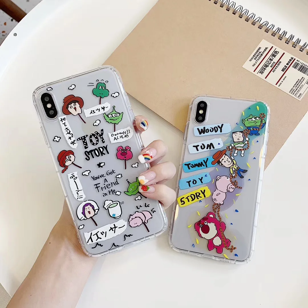 Cute Cartoon Classic Toy Story Buzz Lightyear phone case for iPhone XS MAX XR 6 6s 7 8 Plus Strawberry Bear Soft TPU Back Cover |