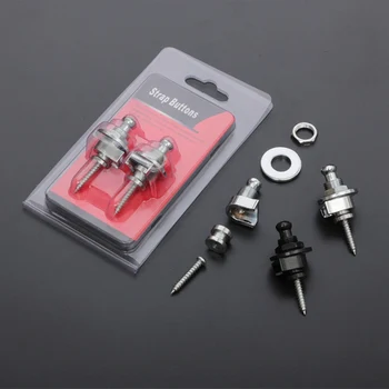 

2Pcs/set Practical Guitar Strap Lock Universal Anti-slip Strap Durable Metal Stringed Instruments Belt Performance Accessories