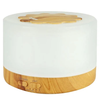

500Ml Ultrasonic Air Humidifier Led Light Wood Grain Essential Oil Diffuser Aromatherapy Mist Maker Eu Plug