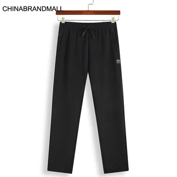 

Men Autumn Plus Fat Plus Size Loose Leisure Trousers Fat Man Outdoor Sports Knitting Elastic Force Elastic Waist Pants