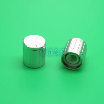 

10 Piece 15 * 17mm Aluminum Alloy Knob Cap Audio Amplifier Adjustment Knob Cap Silver D Hole 6mm